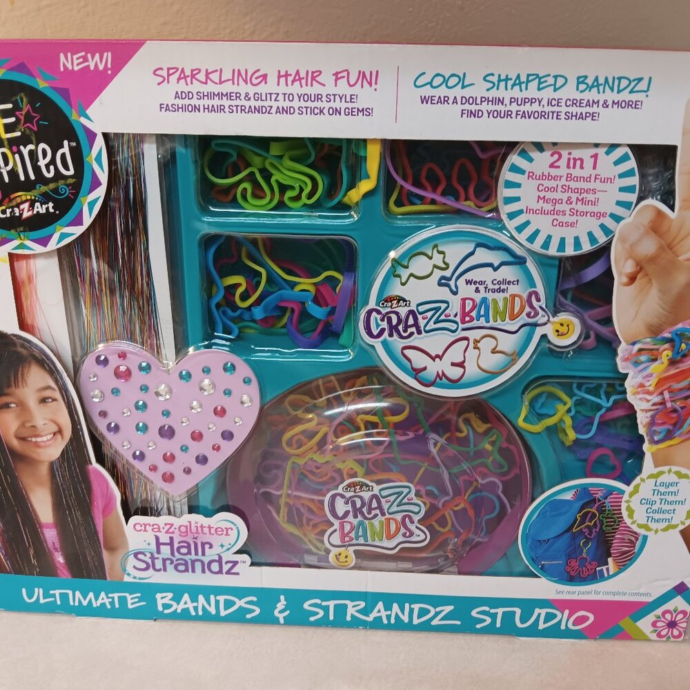 NEW Be Inspired Girl Cra-Z-Art ULTIMATE BANDS & HAIR STRANDZ STUDIO Bracelets
